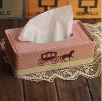 T-ZJHC Home Gifts New Light Pink Princess Carriage Tin Tissue Box, D38-XC-19