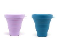 Dandelion Cup Sanitation Container to Clean Menstrual Cup, Set of 2 - Amethyst and Deep Ocean