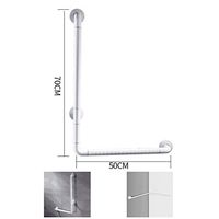 WAOBE Shower Anti-Slip Handrail, 304 Stainless Steel Multifunction Bathroom Railing Elderly Person Wall Handrail, Accessible Handrail for Corridor Corner, (40/50/70 cm),White,50X70cm