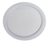 Trendables 40 - Pack Combo Premium Trend White Disposable Plastic Plates, Food Grade Elegant Plastic Dinner Plates Includes: 20 x 10.25" Dinner Plates & 20 x 8" Salad/Desset Plates