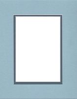18x24 Double Acid Free White Core Picture Mats Cut for 13x19 Pictures in Sheer Blue and Slate Blue