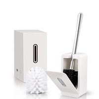 YAJAN Toilet Brush and Holder Upgraded Modern Design with Soft Bristle, Bathroom Toilet Bowl Brush Set, Toilet Cleaning Brush Kit