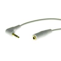 Valley Enterprises 1' 3.5mm White Male Right Angle to 3.5mm Female Gold Stereo Cable