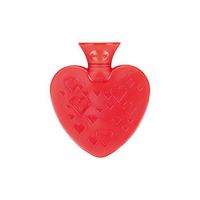 Fashy Small Heart Shaped Red Transparent Travel Size Hot Water Bottle Made in Germany, Soothes Aches and Pains, Eases Stress, 0.7 Liter Capacity