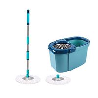MOP Spinning and Bucket Cleaning Set 180 Degree Spinning Hand Pressure Double Drive Drive Household Blue Head2
