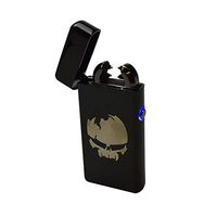 Unishow Dual Arc Electric USB Lighter Rechargeable Plasma Windproof Flameless Cigarette (Skull)