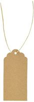 Wrapables 20 Gift Tags/Kraft Hang Tags with Free Cut Strings for Gifts/Crafts and Price Tags, Scalloped Tag