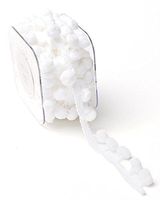 Gartner Studios Fluffy White Pom-Pom Ribbon- 10 Yards