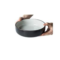 Household Bowl Of Ceramic Smooth And Easy To Clean Ramen Soup Instant Noodles Snack Fruit Rice Large Tableware 819 (Color : Black, Size : 7inches)