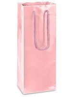 Brilliant Bag Co - 10 pack - High Gloss Wine Bags - 5" x 3 1/2"x 13 1/4" - Gift and Party Bag with handles for Wine, Hard liquor and Champagne Bottles (Pink)