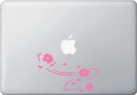 Yadda-Yadda Design Co. Floating Cherry Blossoms - Sakura - MacBook or Laptop Vinyl Decal - Copyright (5.75" w x 3.75" h) (Color Variations Available) (Pink)
