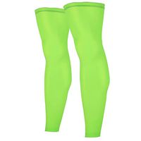 CFR Sports Compression Knee Sleeves Thigh Calf Support Braces Unisex Stretch Long Sleeve Football Basketball Cycling,One Pair,Green,2XL