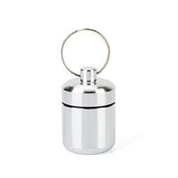 CHIVENIDO Small Pill Box, Waterproof Pill Fob Organizer, Portable Pill Holder Keychain (Silver)