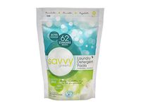 Savvy Green 62 Load Fragrance Free Laundry Detergent Packs, 24.8 Ounce, Safer for Sensitive Skin