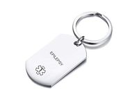 VNOX Personlized Customize Engraving Medical Alert Dog Tag Stainless Steel Keychain for Men Women (Style 6-26MM47MM, Epilepsy)