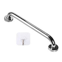 16 Inch Stainless Steel Shower Grab Bar, ZUEXT Chrome Shower Handle, Bathroom Balance Bar, Safety Hand Rail Support Bar for Handicap Elderly Injury, Senior Assist Bath Tub Wall Concealed Mount Handle
