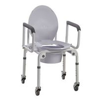 Sammons Preston Drive Steel Drop Arm Commode With Wheels & Padded Arms (Pack of 2  )