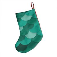 Green Mermaid Scales Trendy Xmas Socks Hanging Decoration Candy Bag Party Holiday Christmas Santa Claus Home Decor Gift