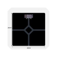 Bathroom Scales Floor Body Smart Electric Digital Weight Health Balance Scale Toughened Glass LCD Display 180Kg/50G,Russian Federation,26X26Cm Black