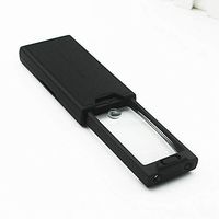 ZH Magnifier Pull Portable Magnifying Glass 2.5 Times / 45 Times Handheld Reading Magnifier Mini High Power Mirror with LED Light Counterfeit Light, Black