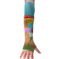 Sports Arm Sleeves Red Mushroom UV Sun Protection Arm Sleeves with Thumb Holes Cooling Arm