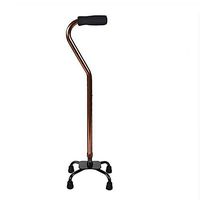 Walking Cane Survival Height Adjuatable Quad Cane Camping Hiking Trekking Stick Pole, Self-Standing Tip, Ergonomic Handle Fauay