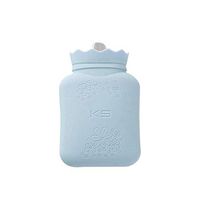 RUKAZA Heating Bottle Environmental Silicone Hot Water Bag with Knit Cover-Great for Pain Relief, Hot & Cold Therapy-Gift for Girls Babys, Christmas, Gift Exchange Pary (Blue, Short)