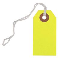 JAM PAPER Gift Tags with String - Tiny - 2 3/4 x 1 3/8 - Neon Yellow - 10/Pack