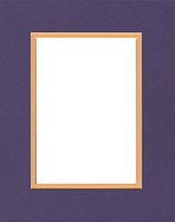 16x20 Double Acid Free White Core Picture Mats Cut for 11x14 Pictures in Purple and Golden Yellow