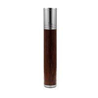 LUBINSKI Cigar Jar Tube,Portable Travel Cigar Humidor Accessories Cigar Holders Wood and Stainless Steel Cigar Case for 1 Fingers,Packed with Nice Gift Box (Silver)