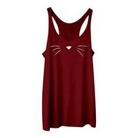 Pgojuni Women's Summer Fashion Sleeveless Shirt Cute Printed Couple Casual Tank Vest