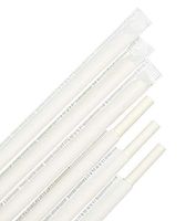 Greenwell Dye-Free Biodegradable Paper Straws - 200 Pack Individually Wrapped Eco-Friendly Paper Drinking Straws - Disposable, Eco-friendly from White Kraft, 7.75 Inches Long (200)