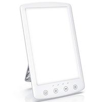 LITOM Light Therapy Lamp, 10000 Lux UV-free LED White Therapy Light with Adjustable Brightness and Color Temperature, 4 Timer Settings, Memory Function, USB Powered for Home or Office