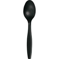 Black Heavy Duty Plastic Spoons 24 Per Pack