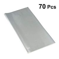 NUOBESTY 70pcs Clear Cellophane Bags Cellophane Wrap Cello Bags for Baskets Gifts