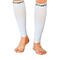 Calf Compression Sleeves (20-30mmHg) for Men & Women- Leg Compression Socks for Shin Splint,Running,Medical, Travel, Nursing (White, Medium)