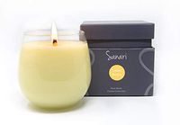 SANARI – Organic Aromatherapy Candles, Stemless Wine Glasses, Zen Candles, Fragrance Free, Non Toxic, Essential Oils, Non GMO Soy, Vegan & Made in The USA - Vanilla, Clove & Cinnamon, 8oz