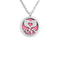 Infinite Memories Essential Oil Diffuser Necklace Live Simple, Laugh Often, Love Deeply Heart Pendant