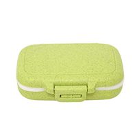 Honbay Vitamin Organizer Box Portable Travel Pill Case Healthy Eco-Friendly Wheat Straw Small Pill Box (Matcha Green)