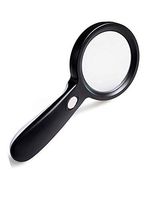 ZH Magnifier Portable Hand-held Magnifier with LED Light HD 10 Times Old Man Reading Jewelry Identification Repair Optical Glass Lens