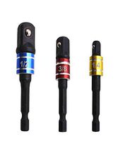 Vacally 3Pcs Impact Drill Socket Adapter Converter Set Drill Socket Wrench Adapter Set Adaptor For To 1/4″ 3/8″ 1/2″ Driver for Automotive,DYI and Home Repair Tool Kits