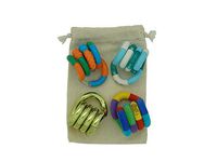 Pack of 4 Tangle Jr. Brain Tools Classic Metallic Textured and Fuzzy - in Handy Carry Bag