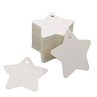Hi-Unique 100 Pcs Star Shaped Kraft Paper Gift Tags for DIY Arts and Crafts, Wedding, Christmas, Thanksgiving and Holiday,White