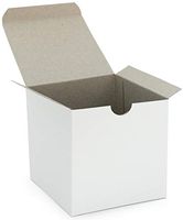 Made in USA 10-Count Recycled White Kraft Gift Boxes (4" X 4" X 4") with Tuck Lids for Weddings, Crafting and Baking Packaging Needs