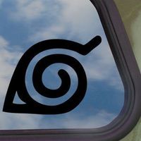 SoCool - Naruto Anime - Leaf Logo - Vinyl 5.5" wide (Color: BLACK) decal laptop tablet skateboard car windows stickers