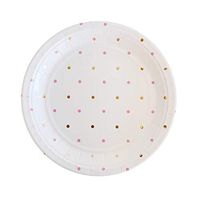 Illume Partyware Celebrate Happiness Gold & Pink Spots Dessert Plate -Pack of 10