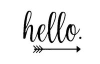 Creative Concepts Ideas Hello with Arrow Door Décor Large CCI Decal Vinyl Sticker|Cars Trucks Vans Walls Laptop|Black|7.6 x 5.0 in|CCI2226