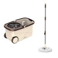 MOP Spinning and Bucket Cleaning Set Hangable Adjustable with Roller Wheel Household Head3