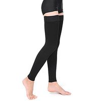 Medical Thigh High Compression Stockings, Firm Support 20-30 mmhg Gradient Footless Compression Socks with Silicone Band for Men & Women (Black, XX-Large)