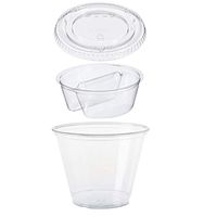 25 count 3-piece 9 oz Grab n' Go Parfait/Snack Cup, Includes 2-Compartment Insert, and Flat Lid with Signature Party Picks